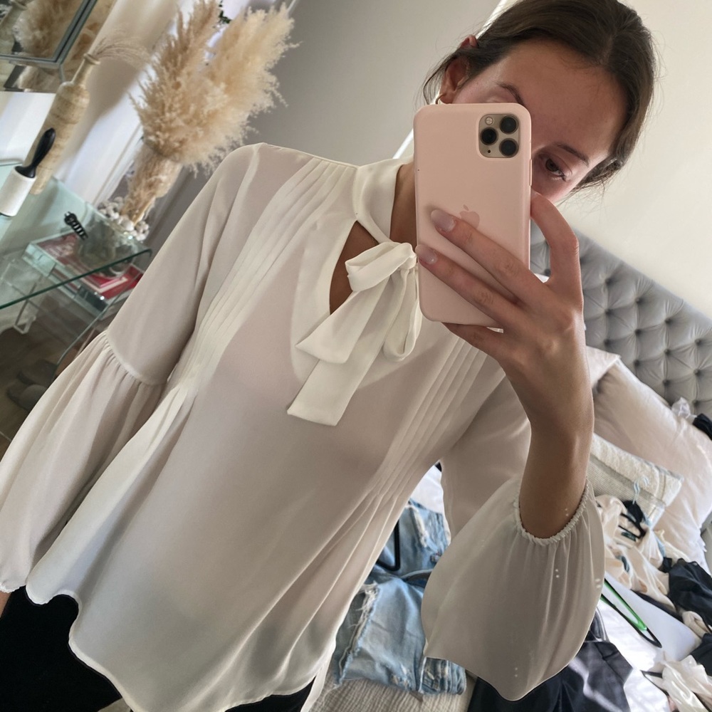 White blouse great for work business professional